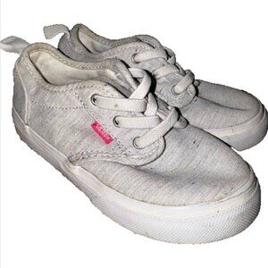 Vans Toddler Gray Low-Top Sneakers – Unisex Canvas Skate Shoes Size 9 GUC